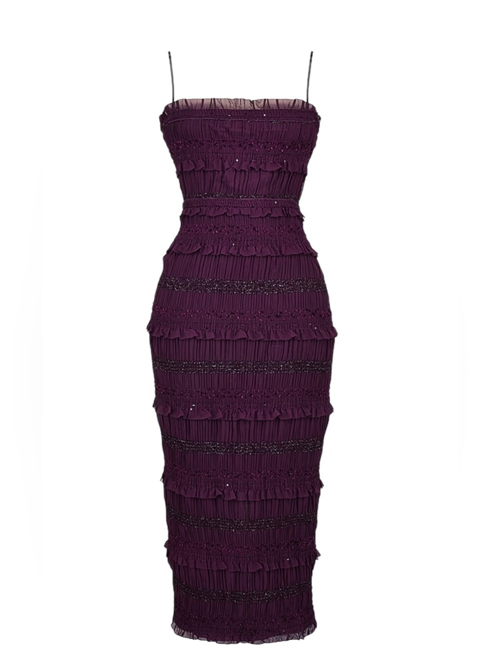 House of CB SOLANA Grape Sequin Pleat Corset Dress - Picture 4 of 15